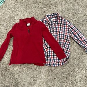 EUC Crewcuts button down & quarter zip combo